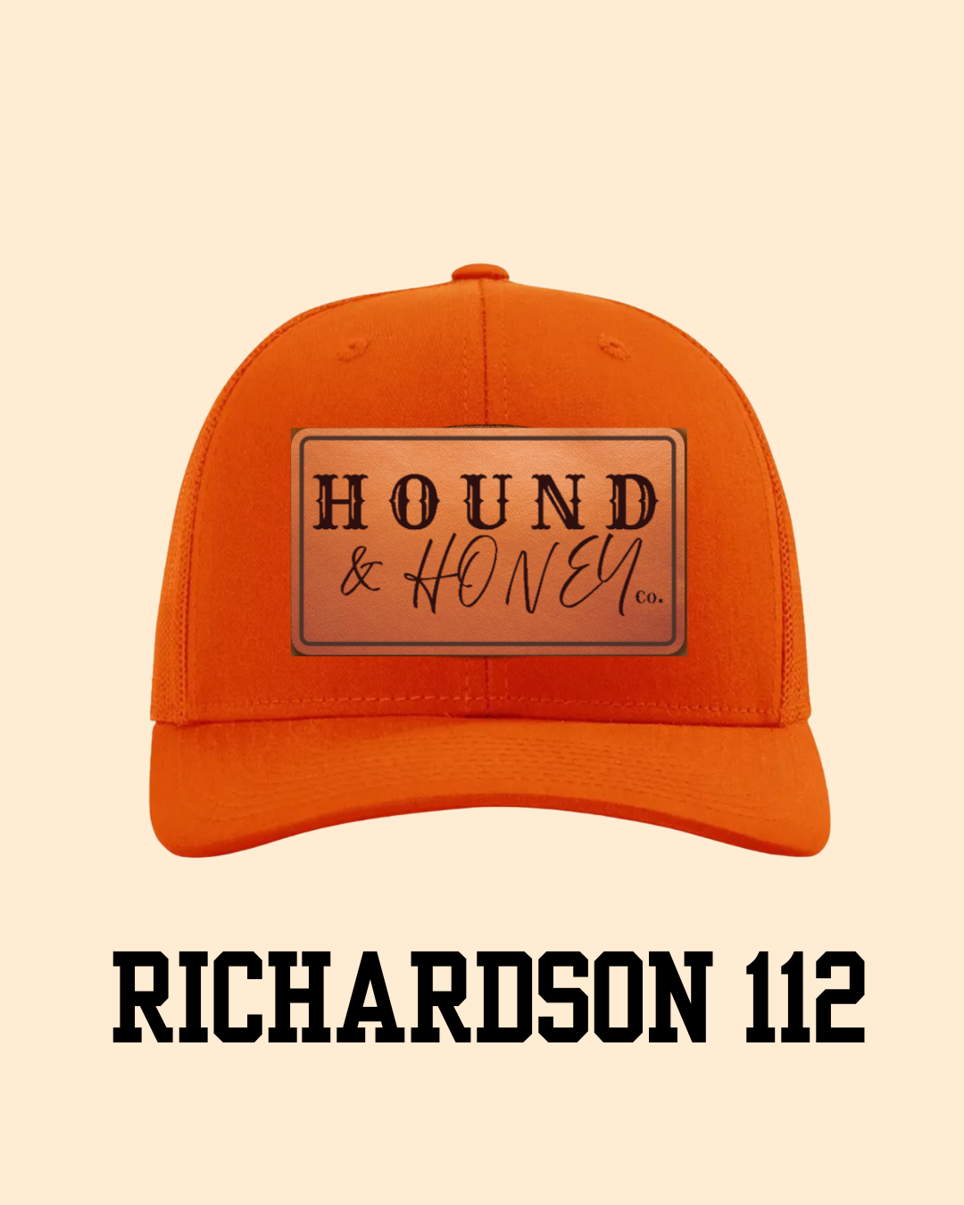 Blaze Orange Leather Patch Hat