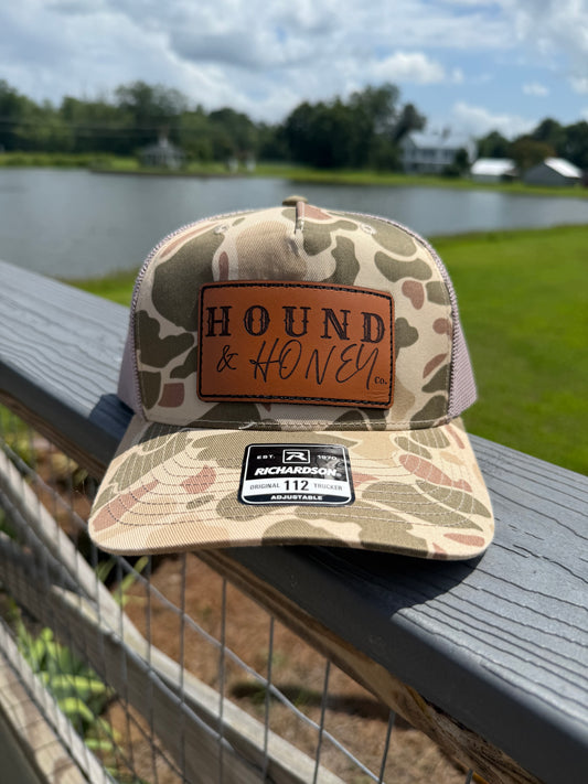 Old School Camo w/ Leather Patch