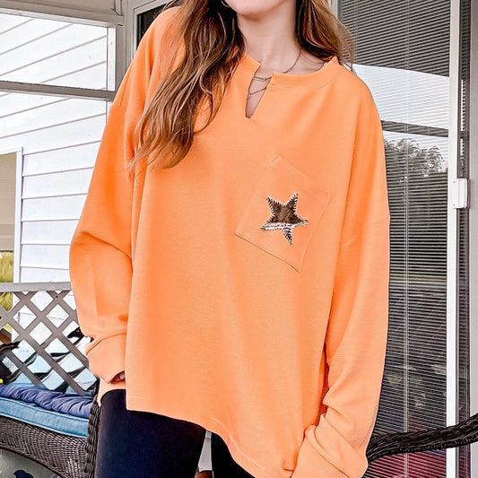 Orange Camo Star Top